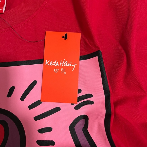 BNWT NEW Peace Collective x Keith Haring red t-shirt medium limited HTF - Picture 6 of 11